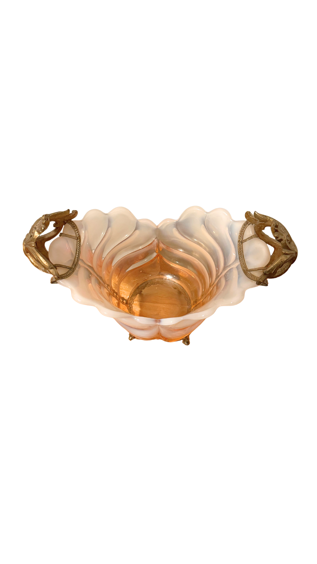 Duncan & Miller “Sylvan” Cranberry Opalescent Bride’s Basket