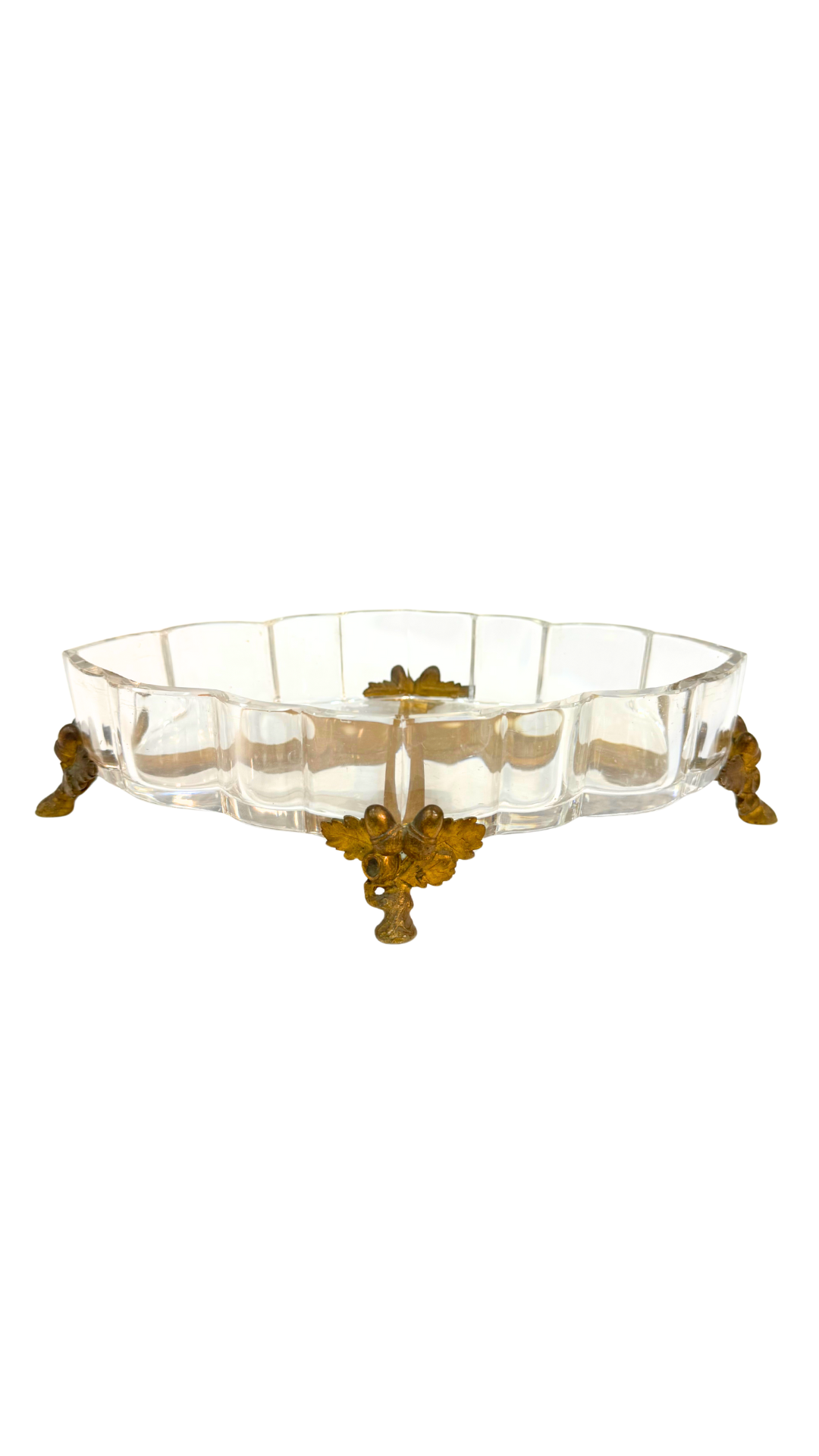 Stamped Baccarat Crystal & Ormolu Footed Dish