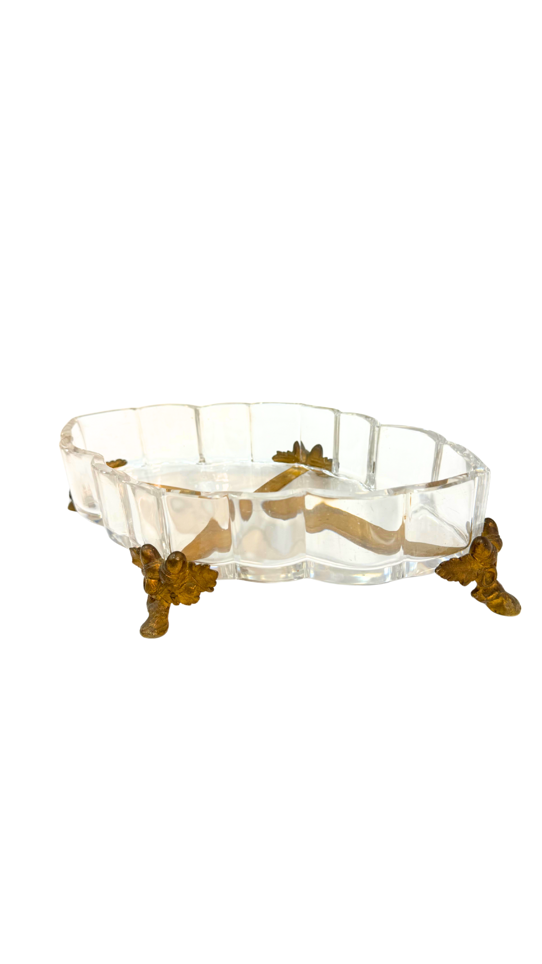 Stamped Baccarat Crystal & Ormolu Footed Dish