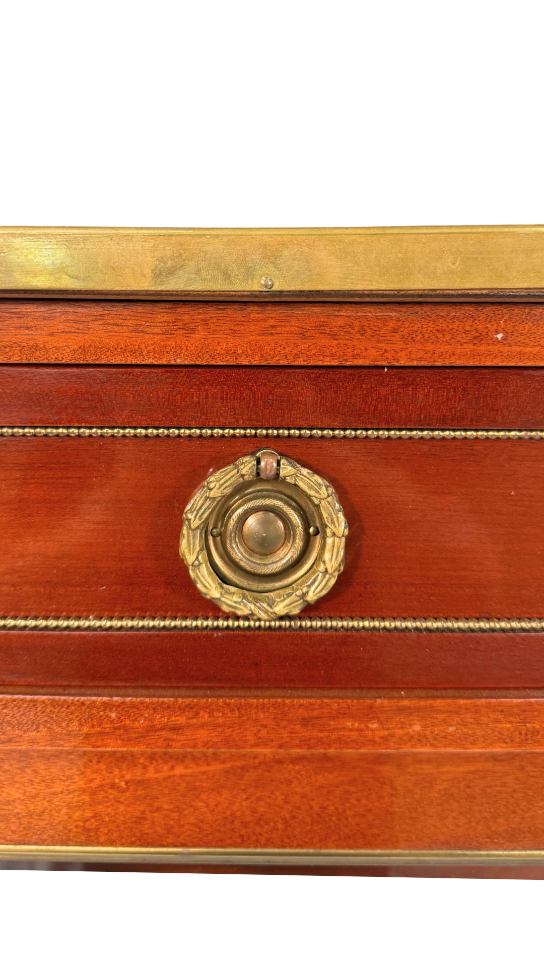 Louis XVI–Style Mahogany Console Cabinet with Marble Top