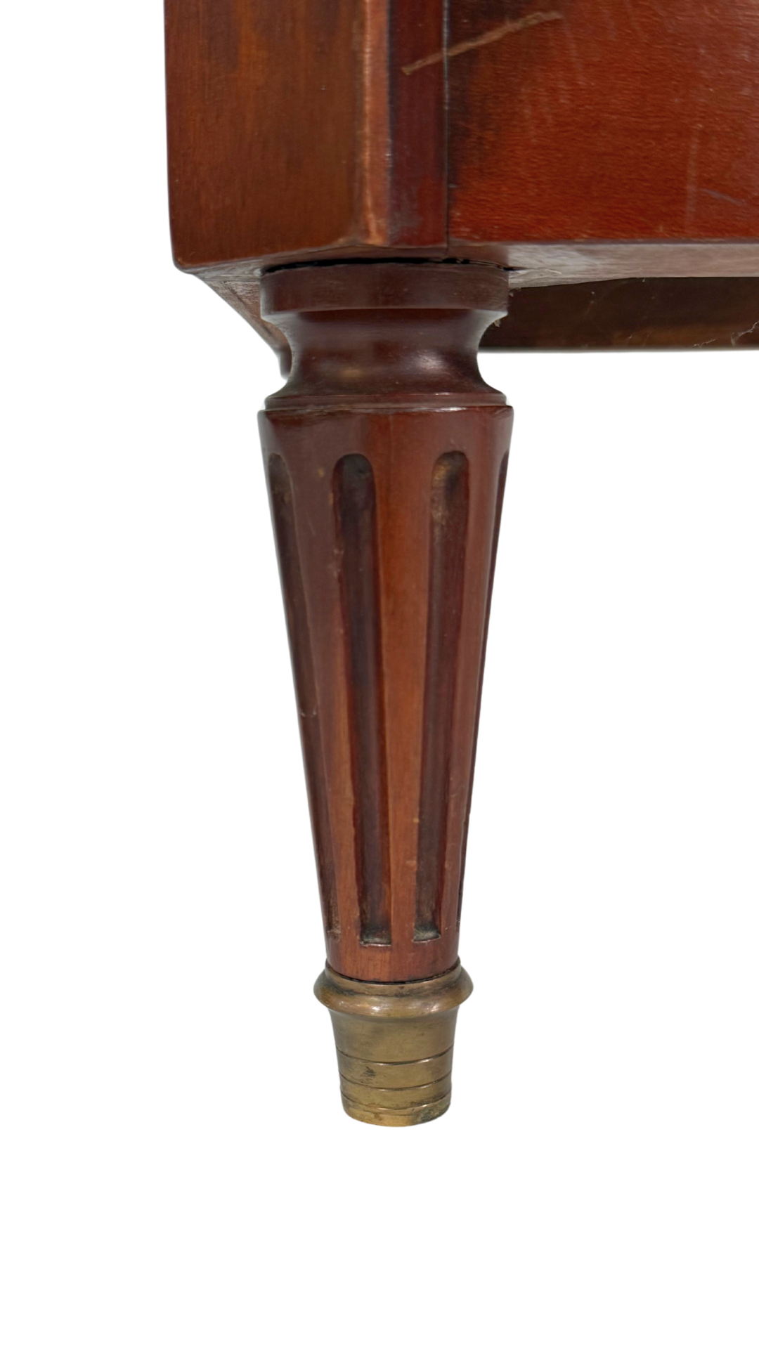 Louis XVI–Style Mahogany Console Cabinet with Marble Top