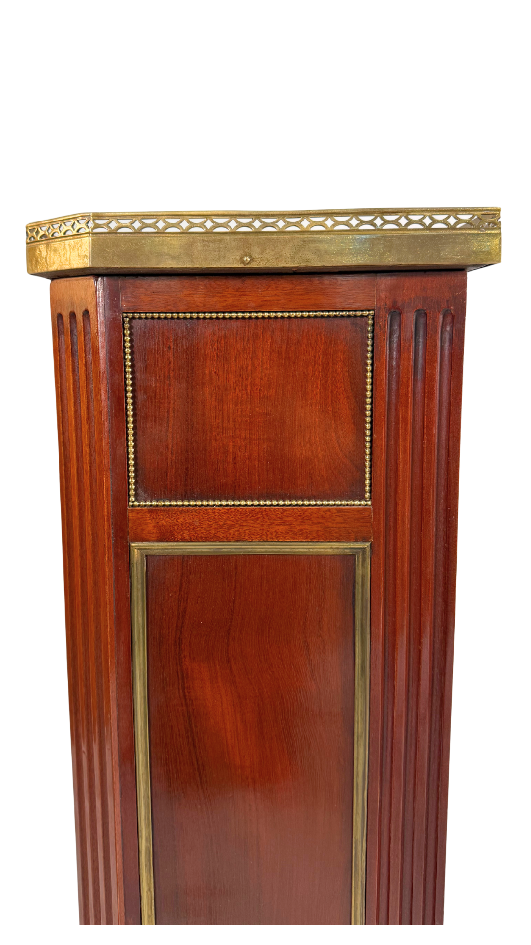Louis XVI–Style Mahogany Console Cabinet with Marble Top