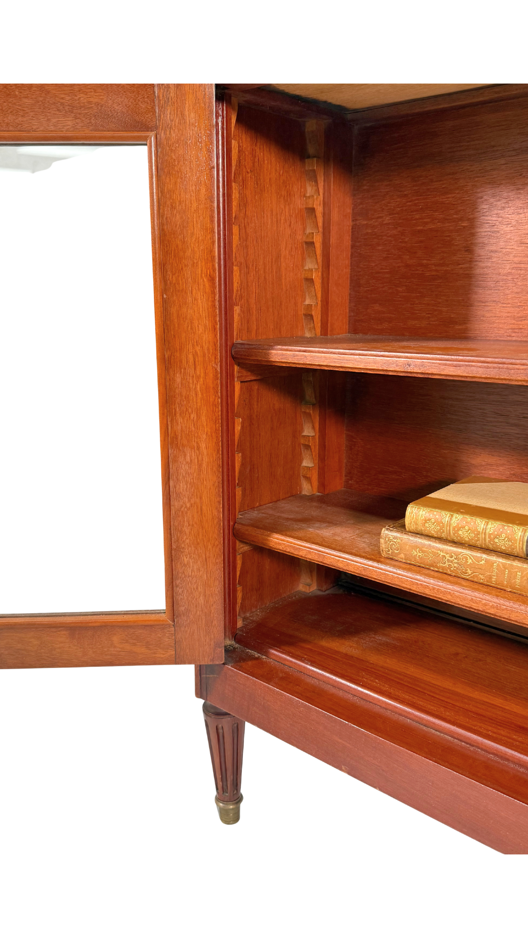 Louis XVI–Style Mahogany Console Cabinet with Marble Top
