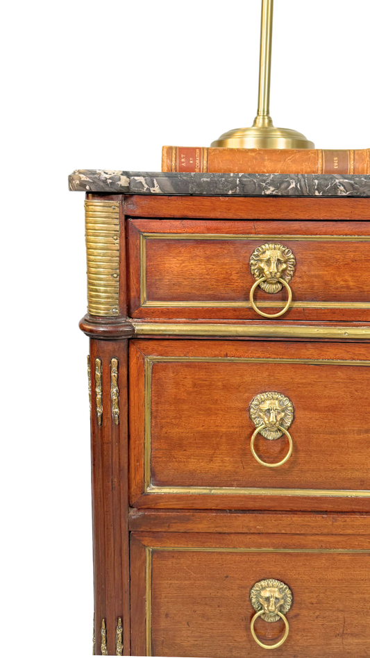 French Directoire Mahogany Commode with Marble Top