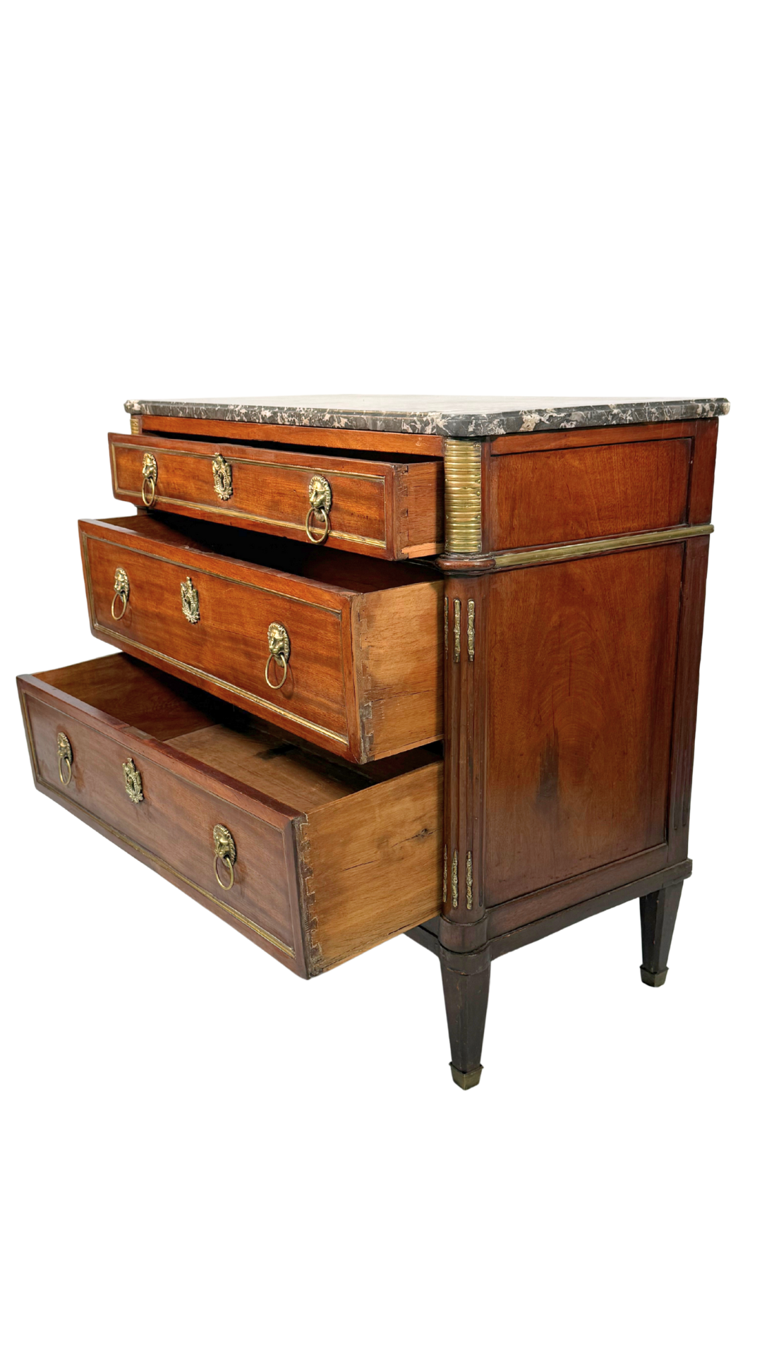 French Directoire Mahogany Commode with Marble Top