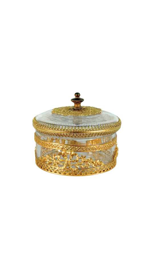 Gilt Bronze and Cut Crystal Lidded Box