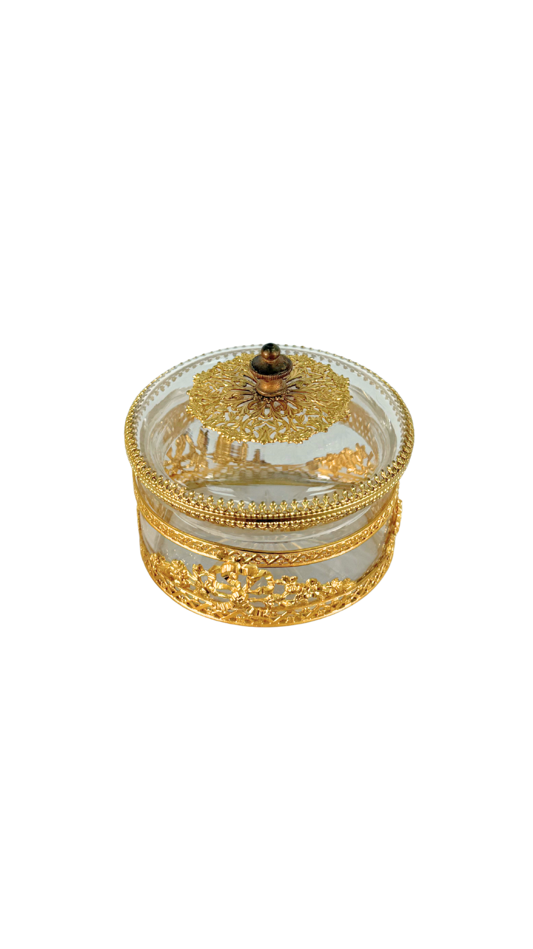 Gilt Bronze and Cut Crystal Lidded Box