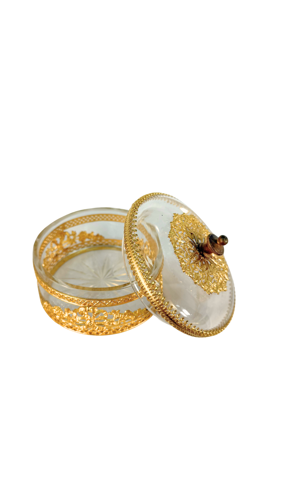 Gilt Bronze and Cut Crystal Lidded Box