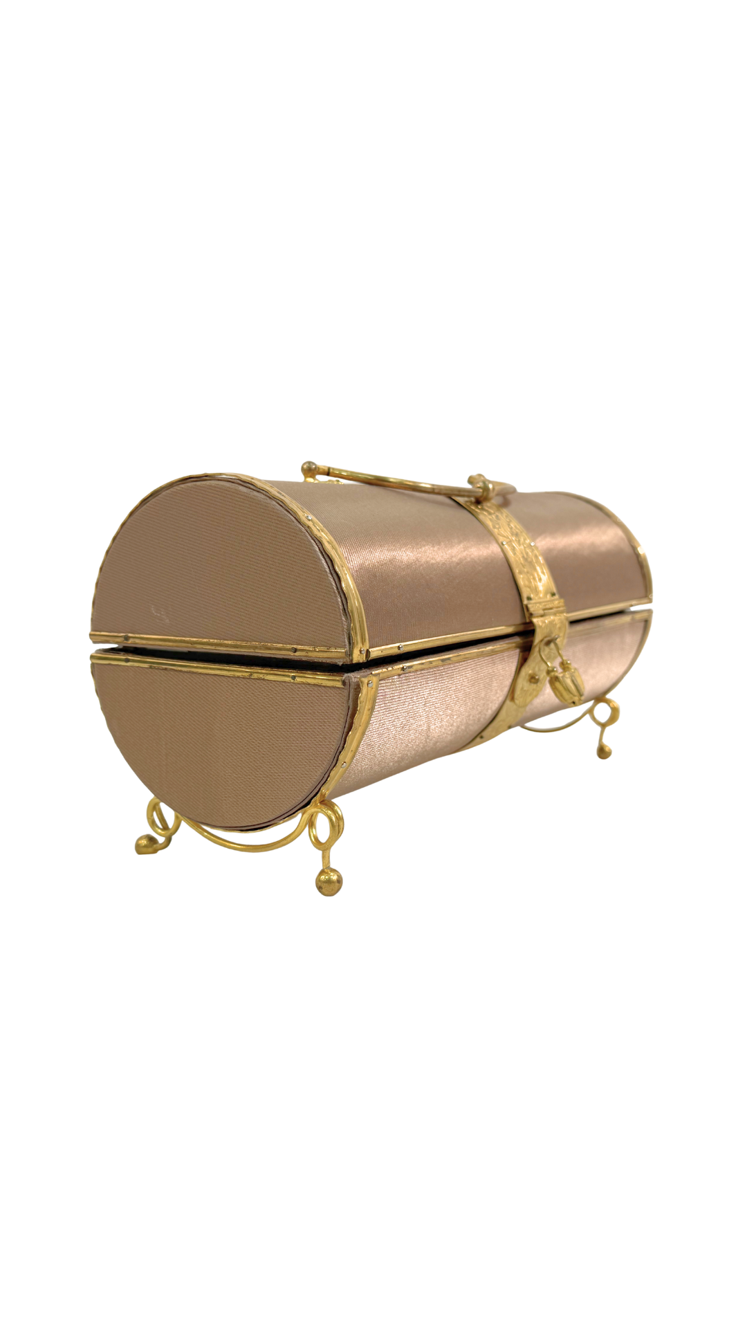 French Gilt Bronze & Silk Sewing Etui, 19th Century