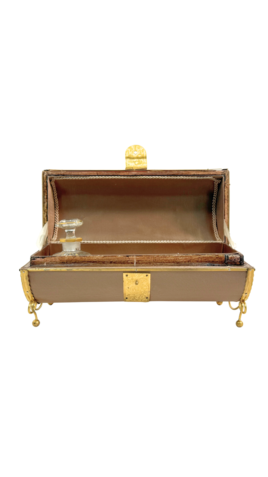 French Gilt Bronze & Silk Sewing Etui, 19th Century