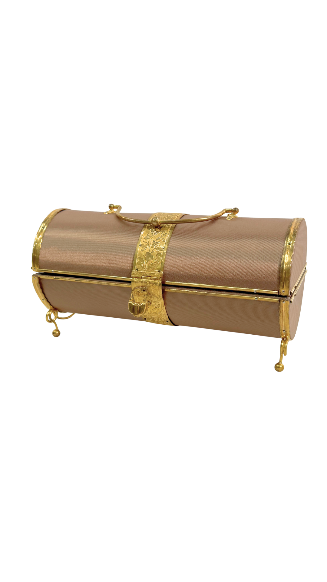 French Gilt Bronze & Silk Sewing Etui, 19th Century