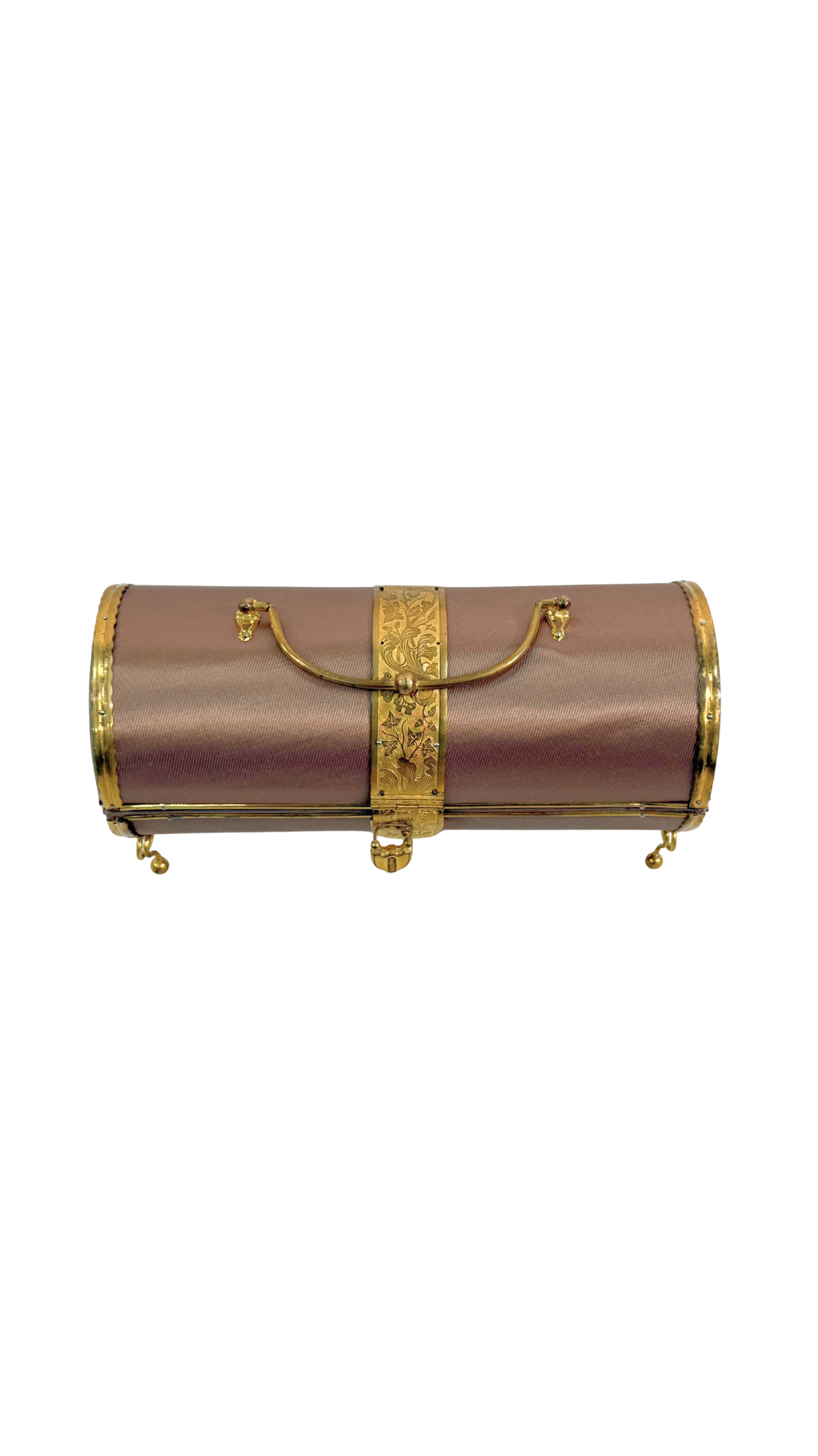 French Gilt Bronze & Silk Sewing Etui, 19th Century