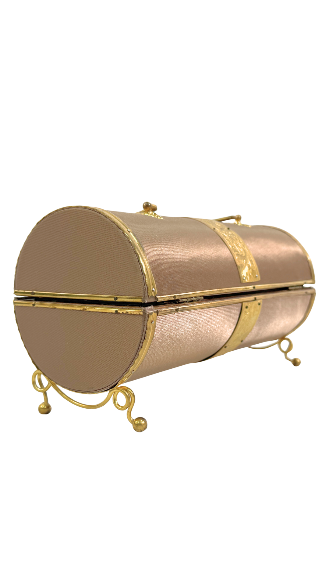 French Gilt Bronze & Silk Sewing Etui, 19th Century