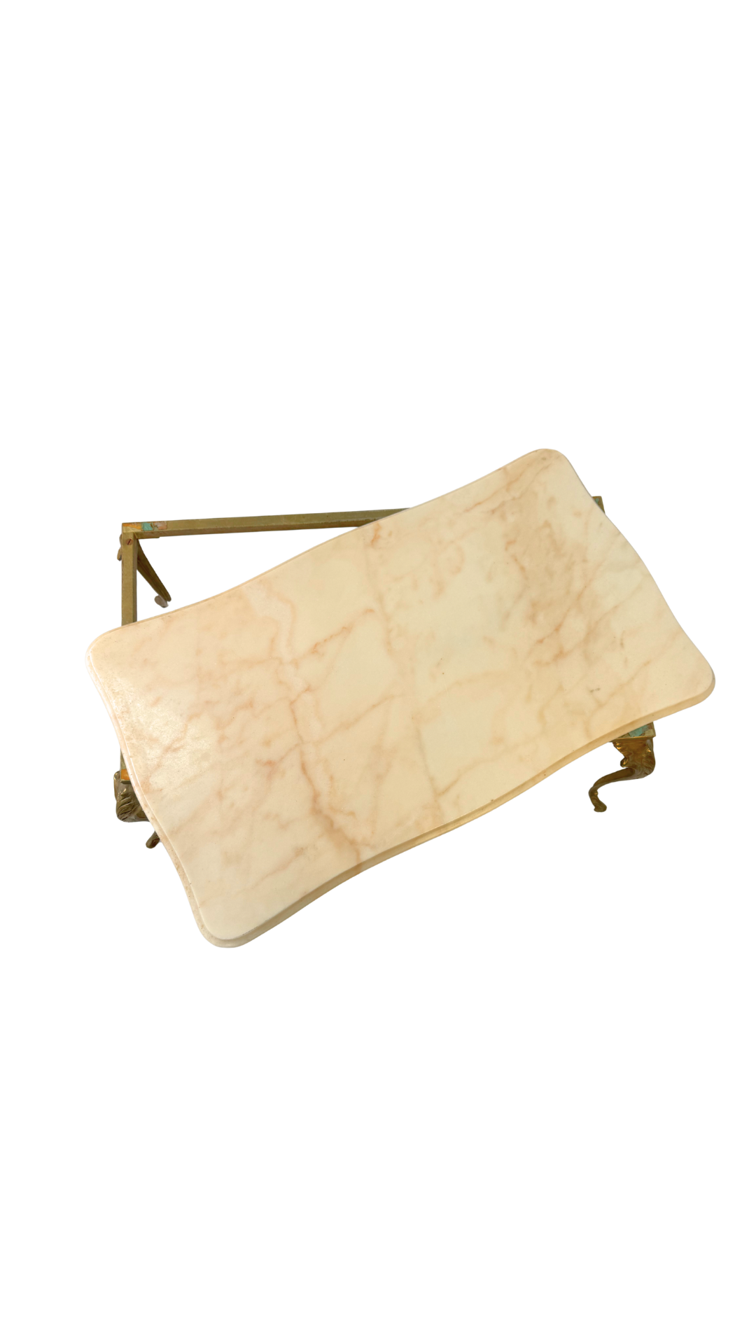Mid-Century French Brass & Marble Coffee Table