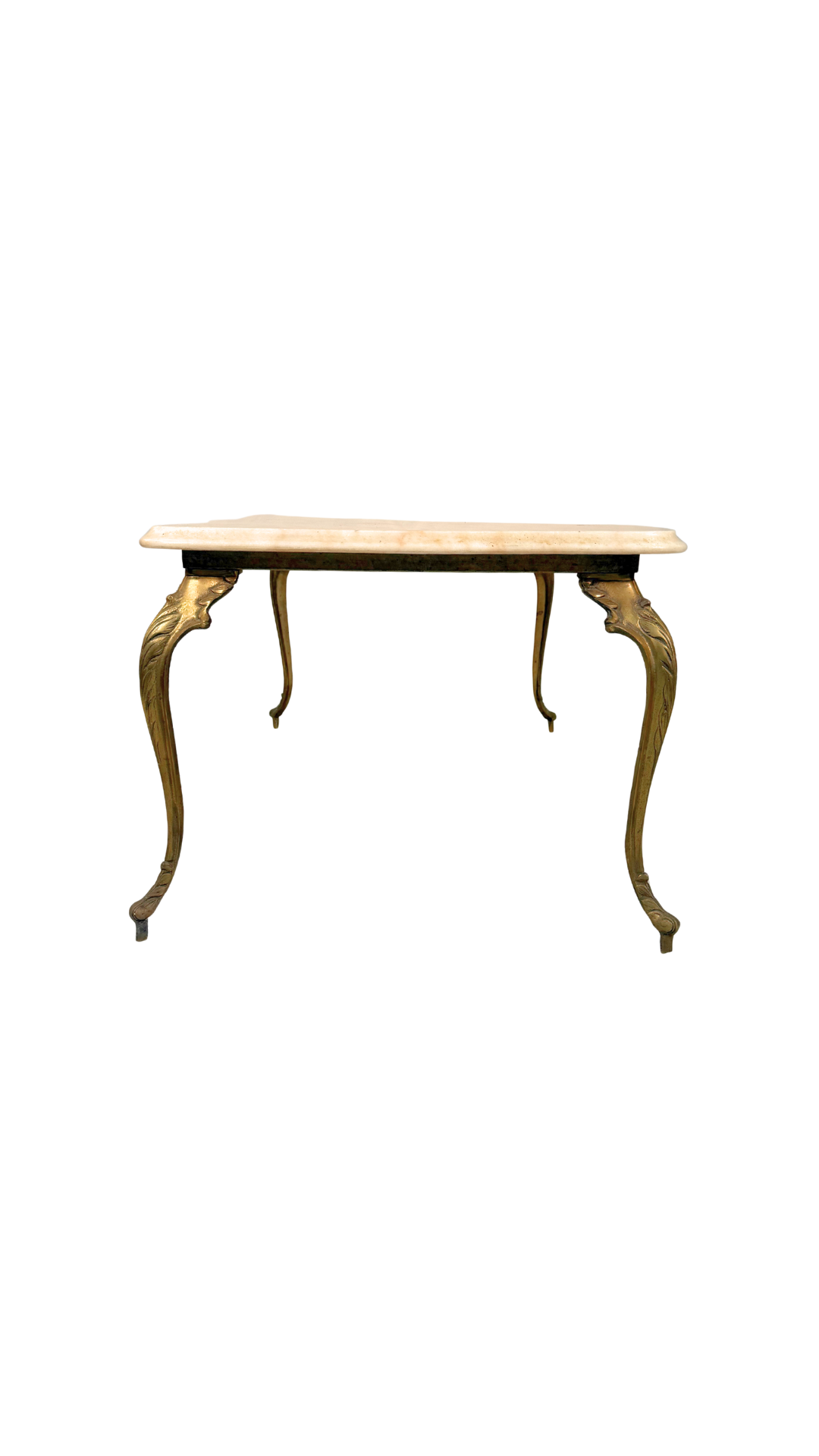 Mid-Century French Brass & Marble Coffee Table
