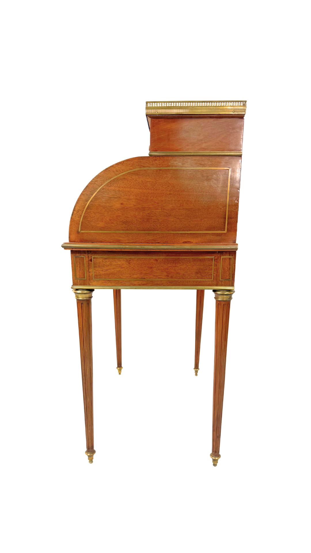 Louis XVI-Style Roll Top Desk with Marble Top