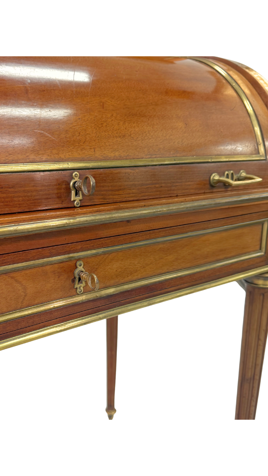 Louis XVI-Style Roll Top Desk with Marble Top