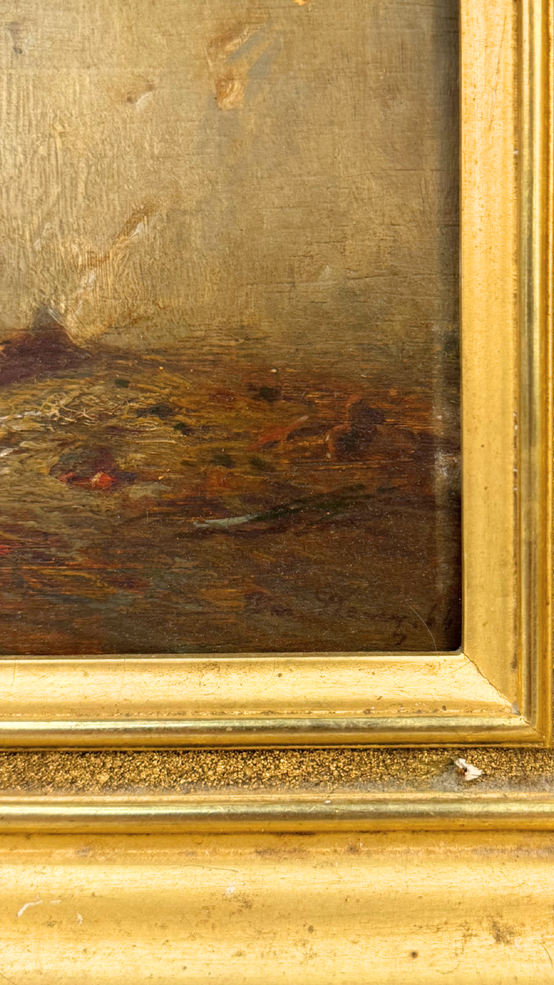 Antique French Painting, “Ducks in the Sunlight”