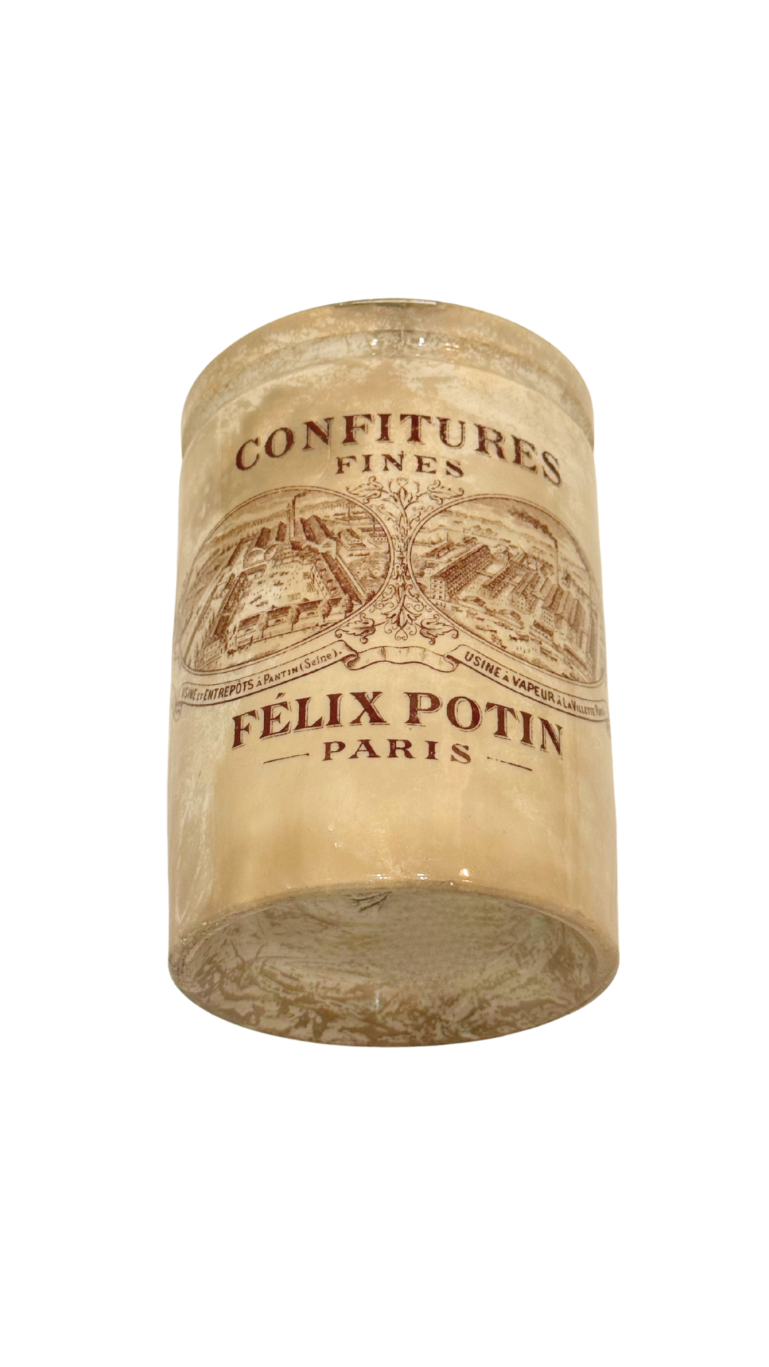 Antique French Félix Potin Confitures Advertising Jar