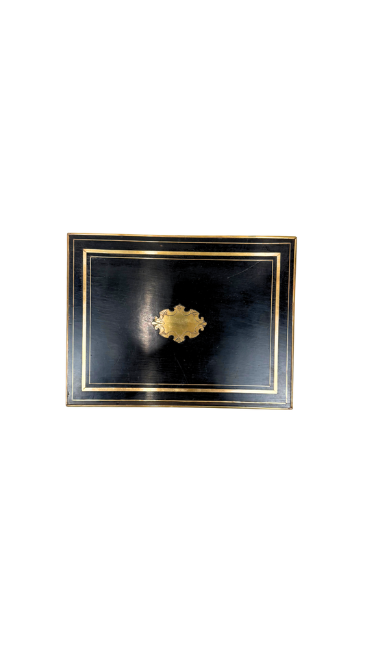 Napoléon III French Ebonized Game Box with Key