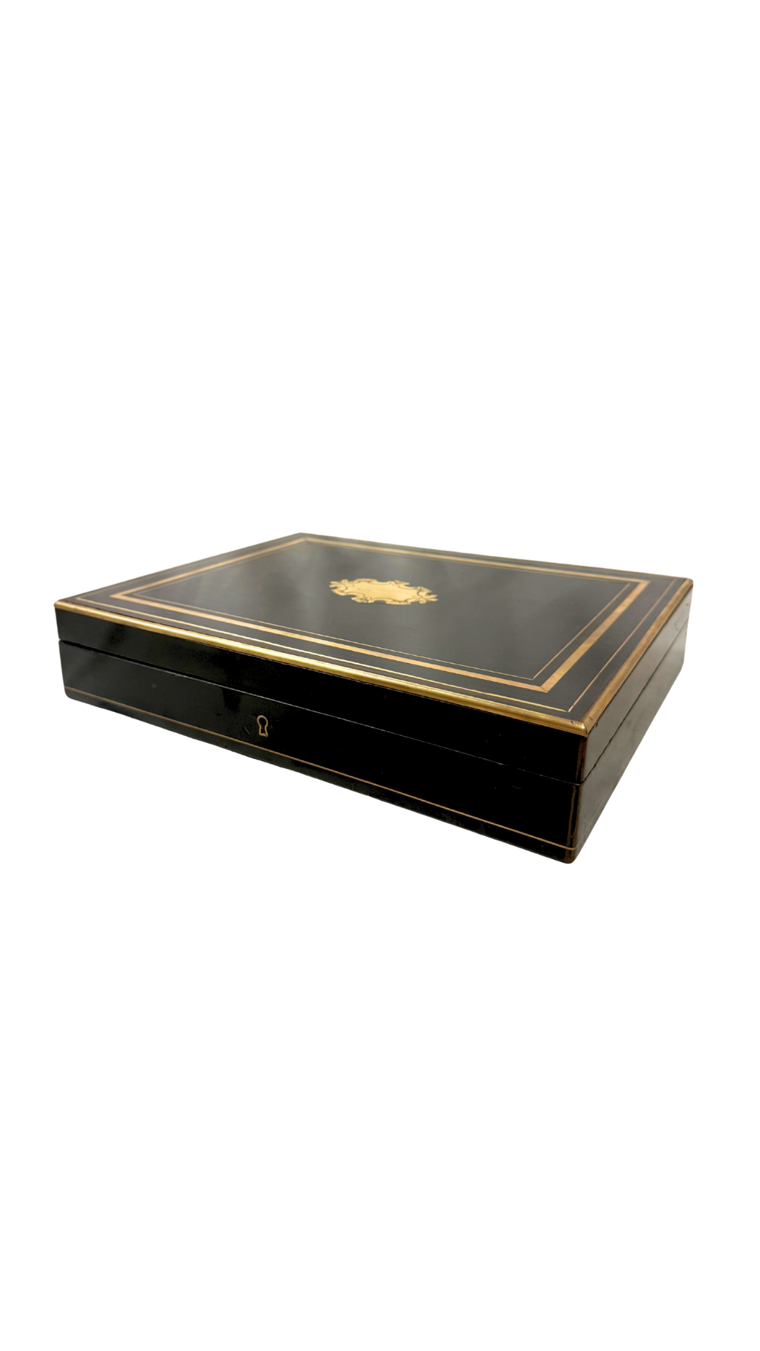 Napoléon III French Ebonized Game Box with Key