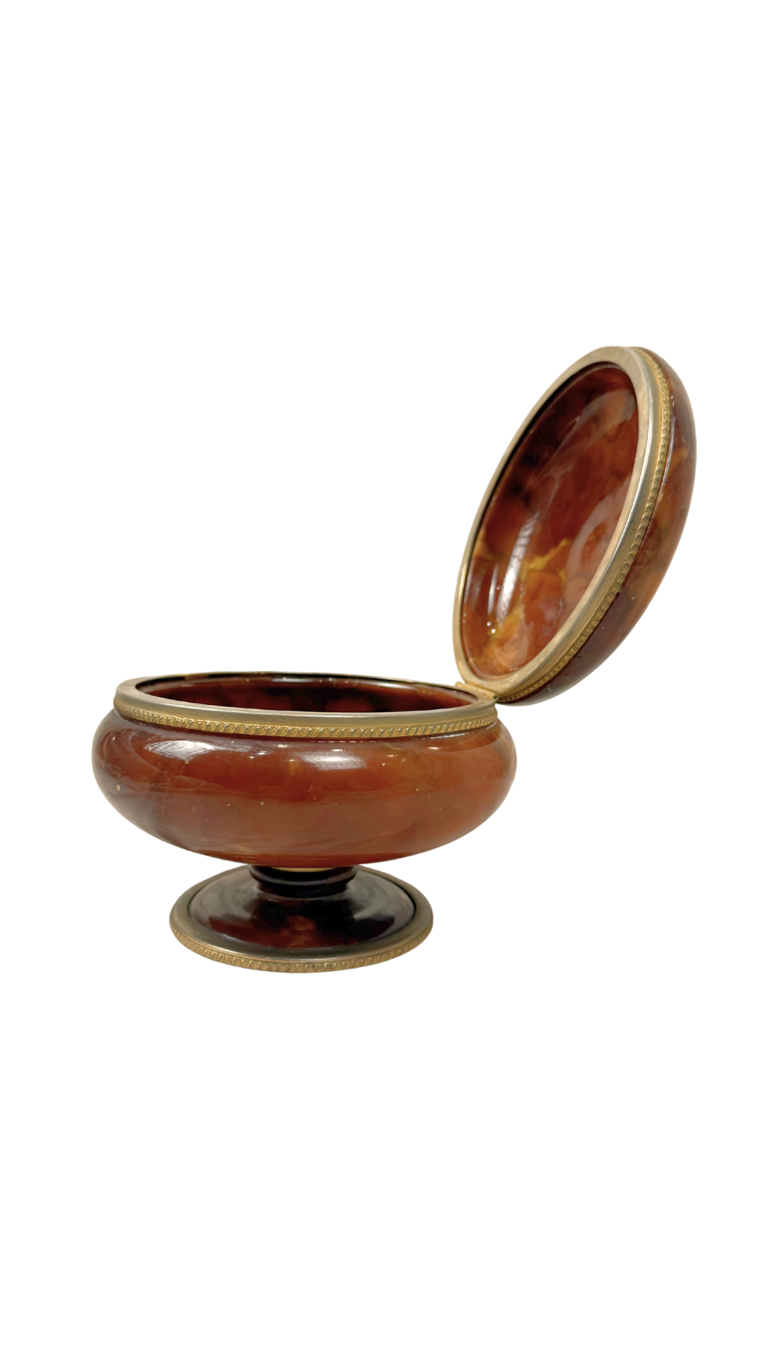 Alabaster Box with Brass Trim