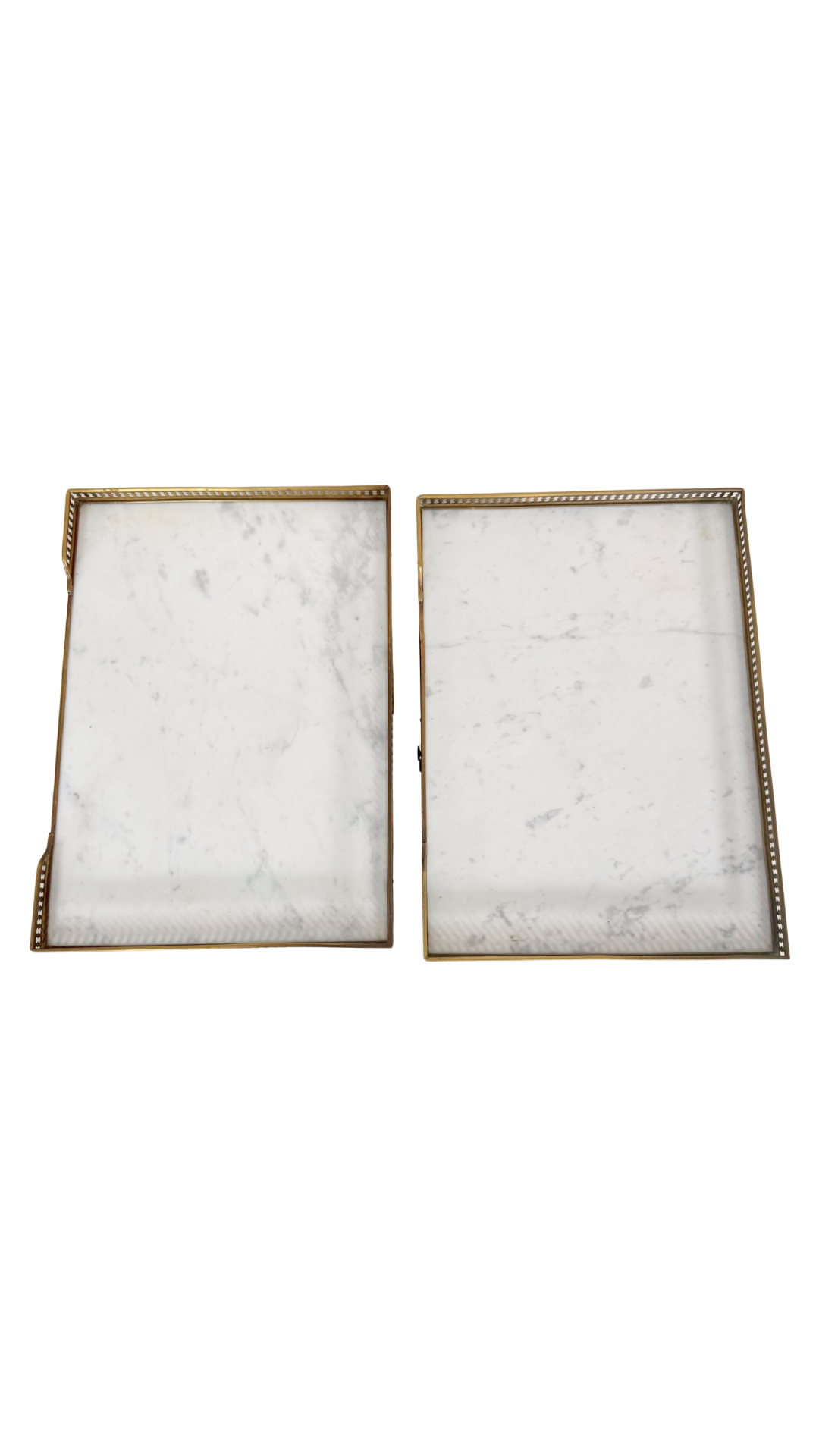 French Louis XVI Style Marble-Top Bedside Tables