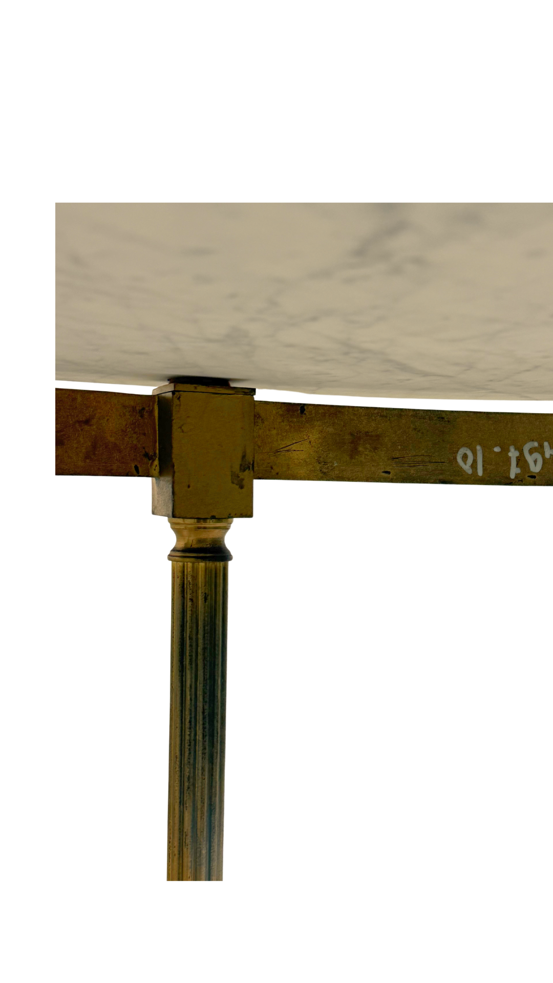 French Oval Marble-Top Brass Center Table