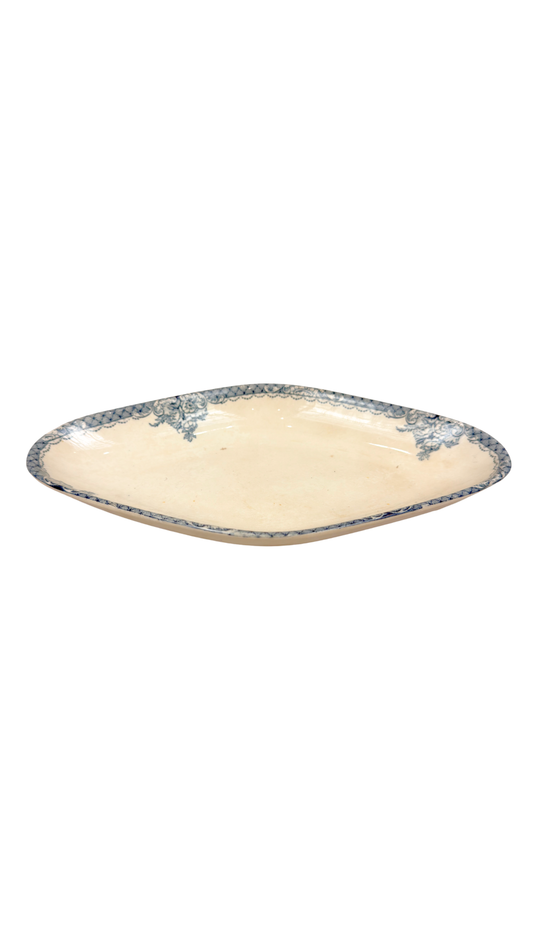 Small French Blue Transfer Ironstone Dish