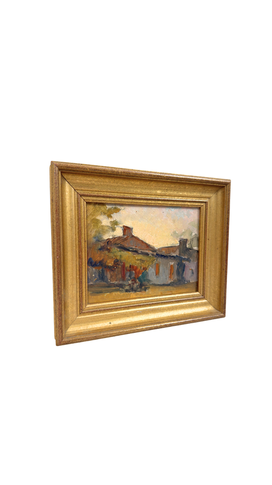 French Village Street Oil Painting