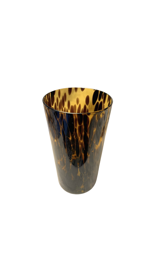 Set of 4 Tortoiseshell-Style Art Glass Tumblers
