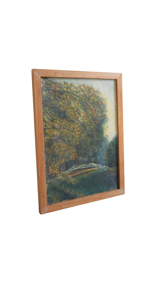 French Woodland Landscape with Footbridge