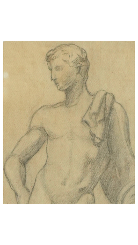 Antique French Academic Figure Study