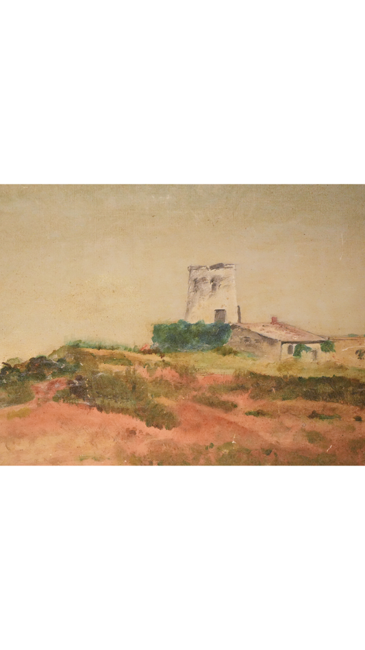 Antique French Landscape Oil Painting Signed