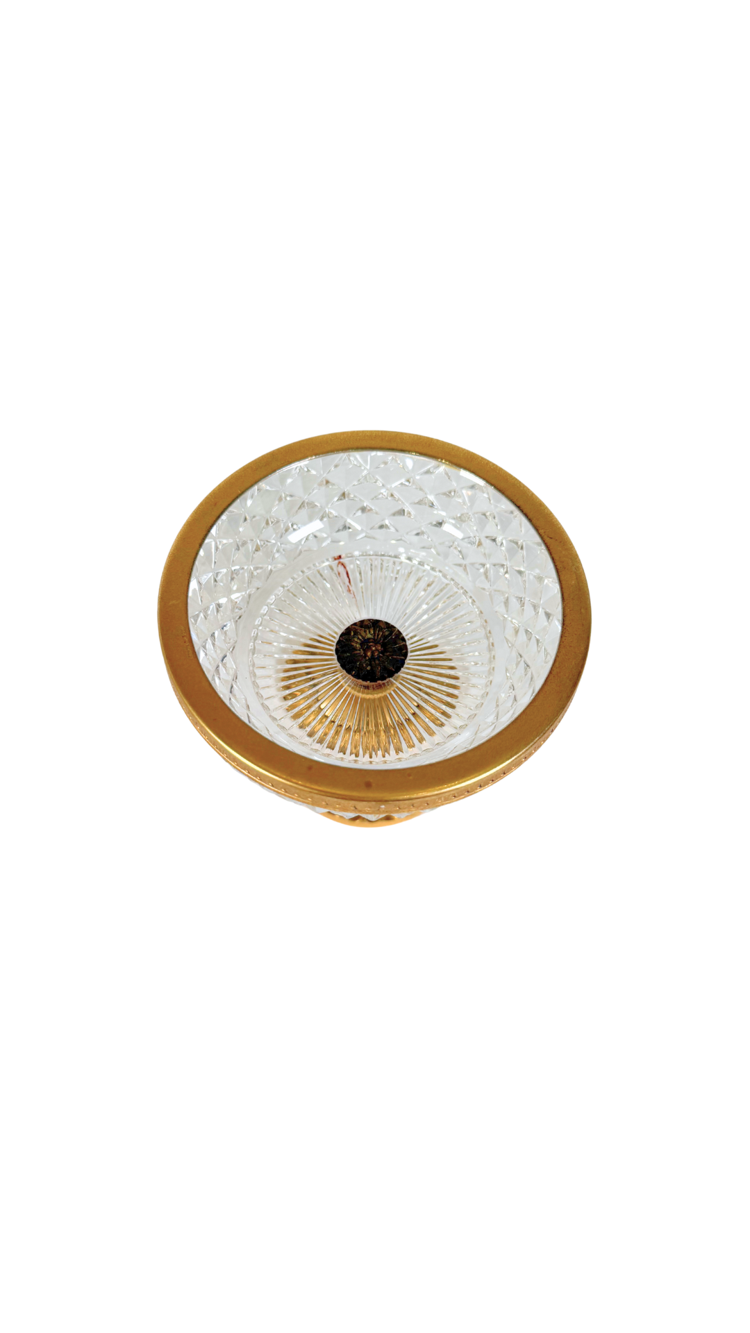 French Cut Crystal & Gilt Bronze Pedestal Compote