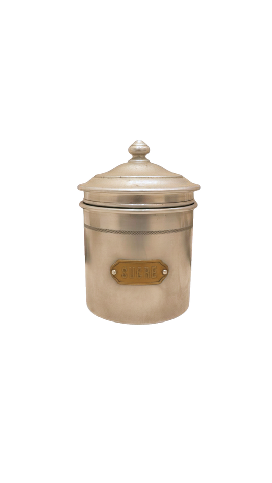 French Nesting Kitchen Canister Set with Brass Labels