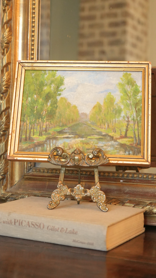 French Canal Landscape Painting
