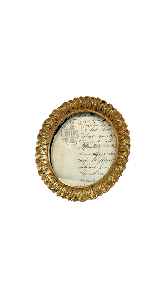 Early 1900s Gilt Oval Frame with Easel Stand