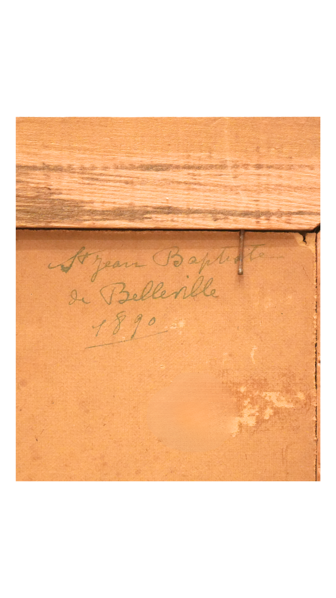 Antique French Church Painting of Saint-Jean-Baptiste de Belleville, Paris, 1890