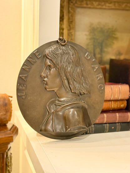 Bronze Medallion of Jeanne d’Arc by Chapu