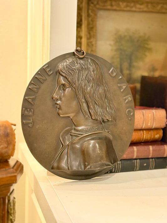 Bronze Medallion of Jeanne d’Arc by Chapu