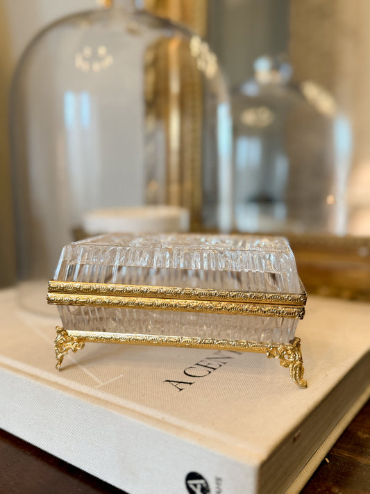 French Crystal Ormolu Hinged Box
