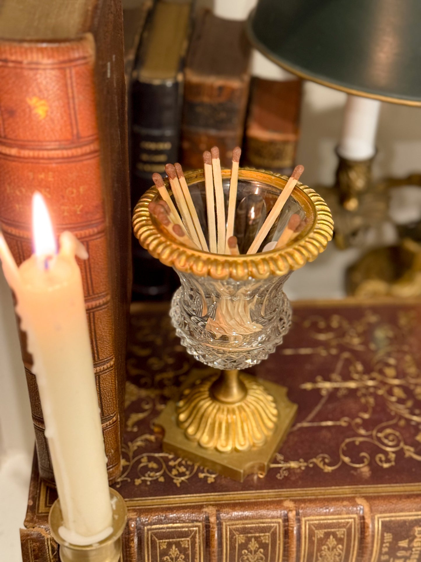 Cut Crystal & Gilt Bronze Vase