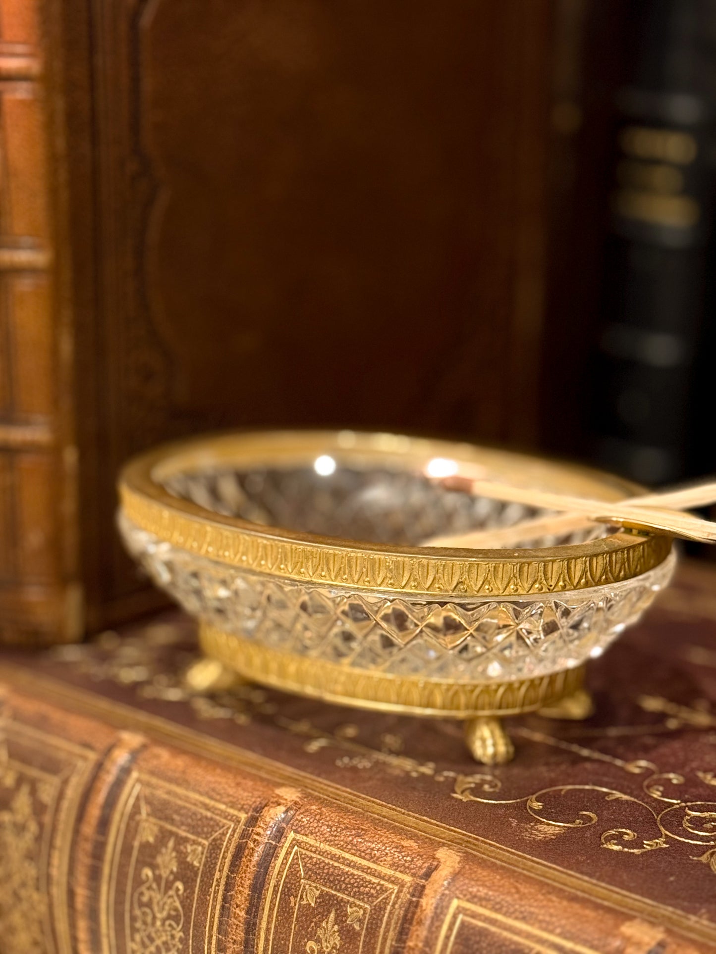 Crystal and Brass Tray
