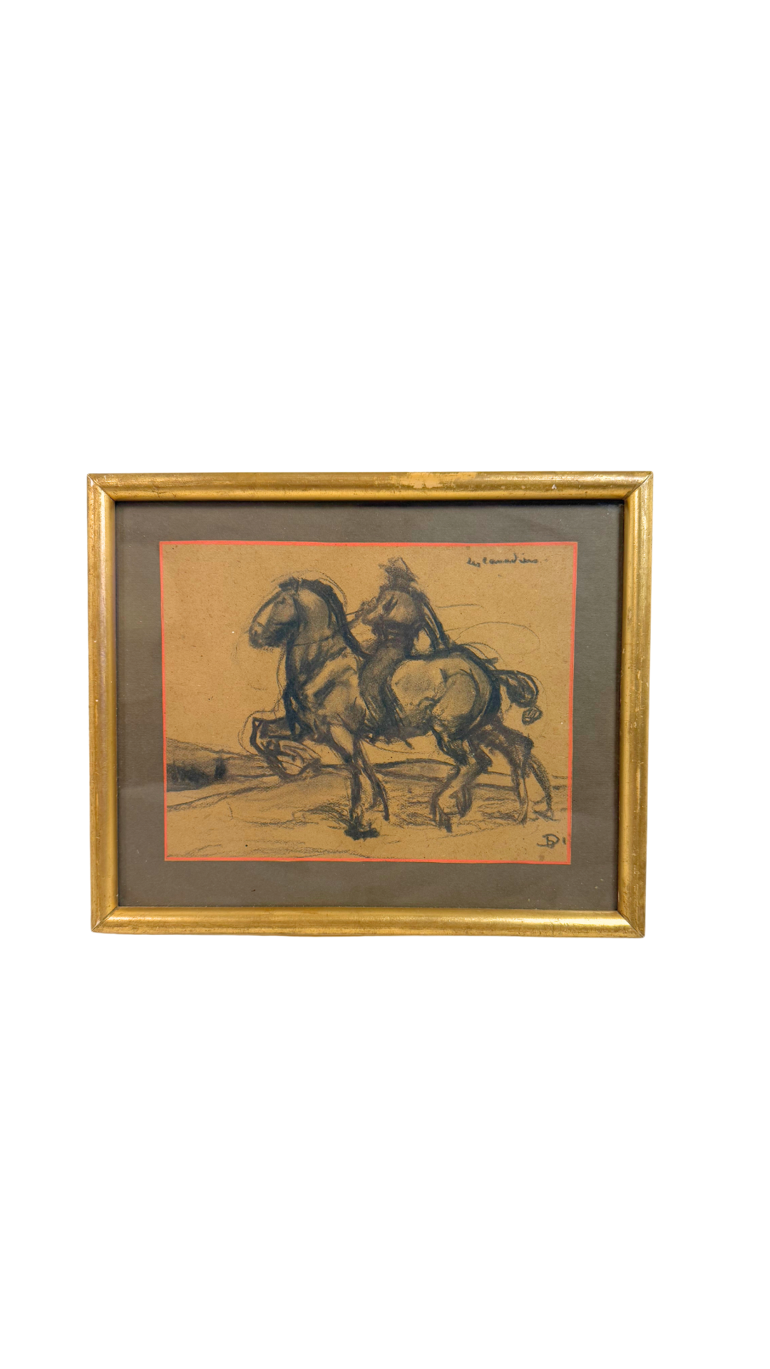 Vintage French Cowboy Charcoal