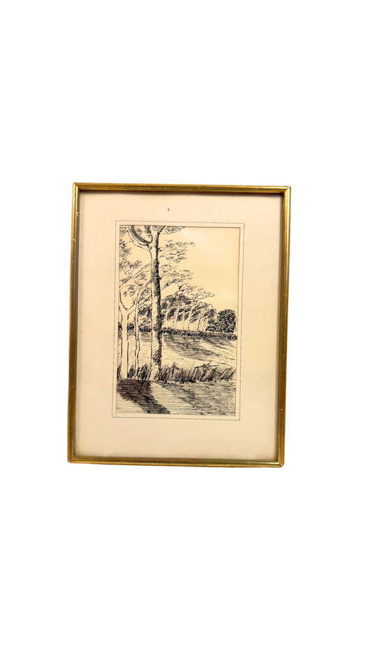 Vintage French Ink Sketch