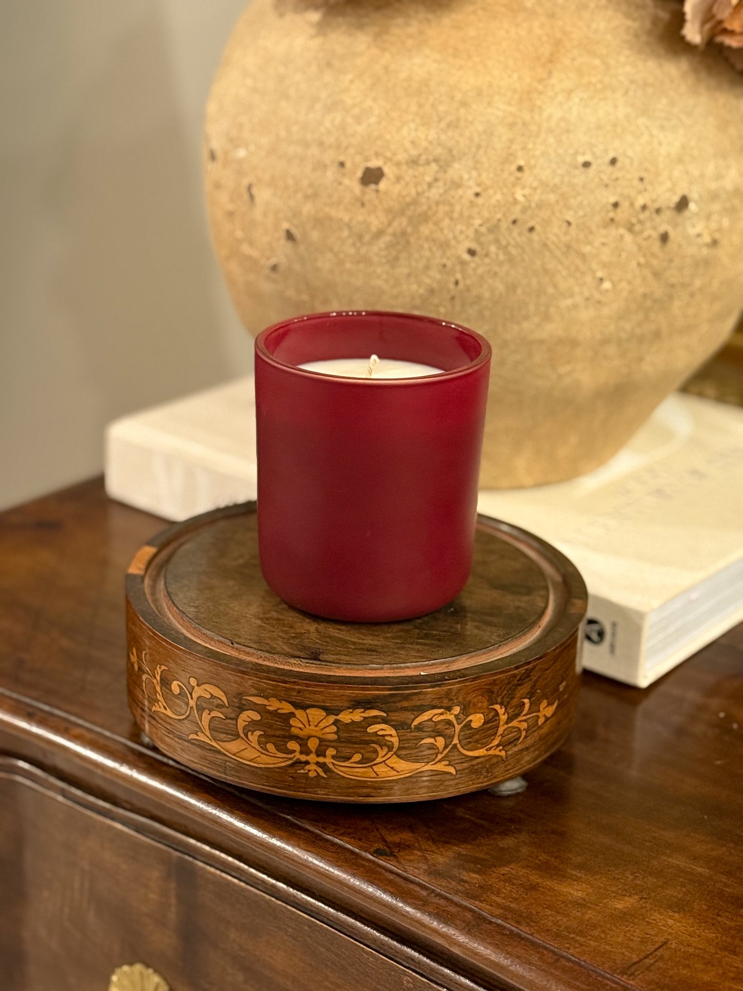 French Inlaid Wood Riser