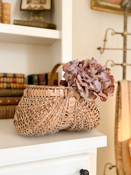 French Handwoven Buttocks Gathering Basket