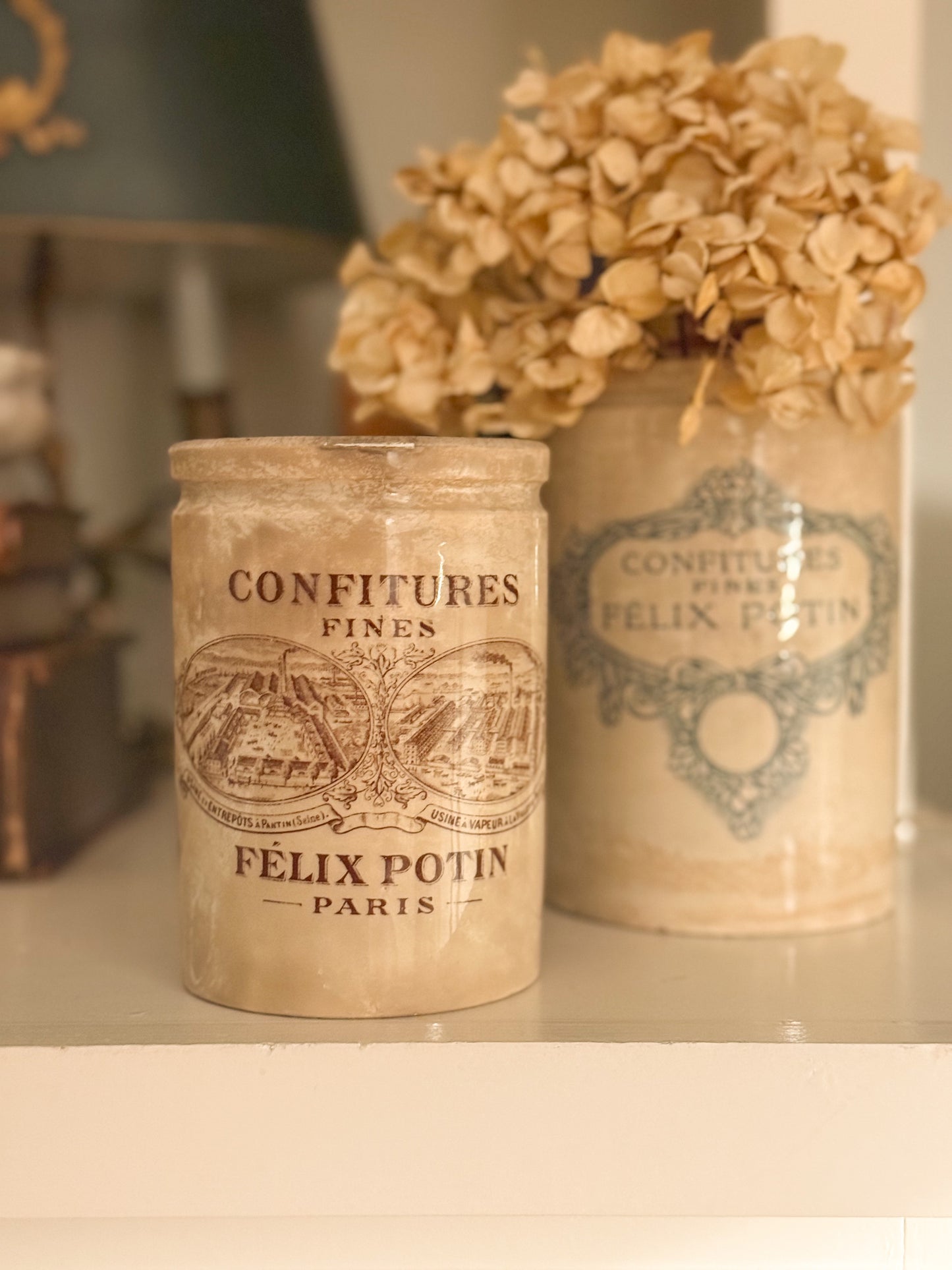 Antique French Félix Potin Confitures Advertising Jar