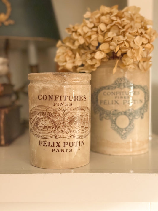 Antique French Félix Potin Confitures Advertising Jar